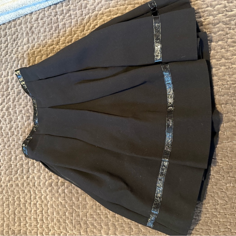 Tamara Mellon Black Skirt with Silver Trim